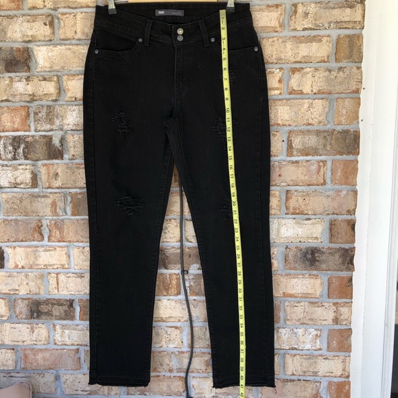 Levi’s 529 Curvy Skinny Leg Distressed Ripped Raw Hem Lack Wash Jeans W31 L32 - Picture 16 of 16